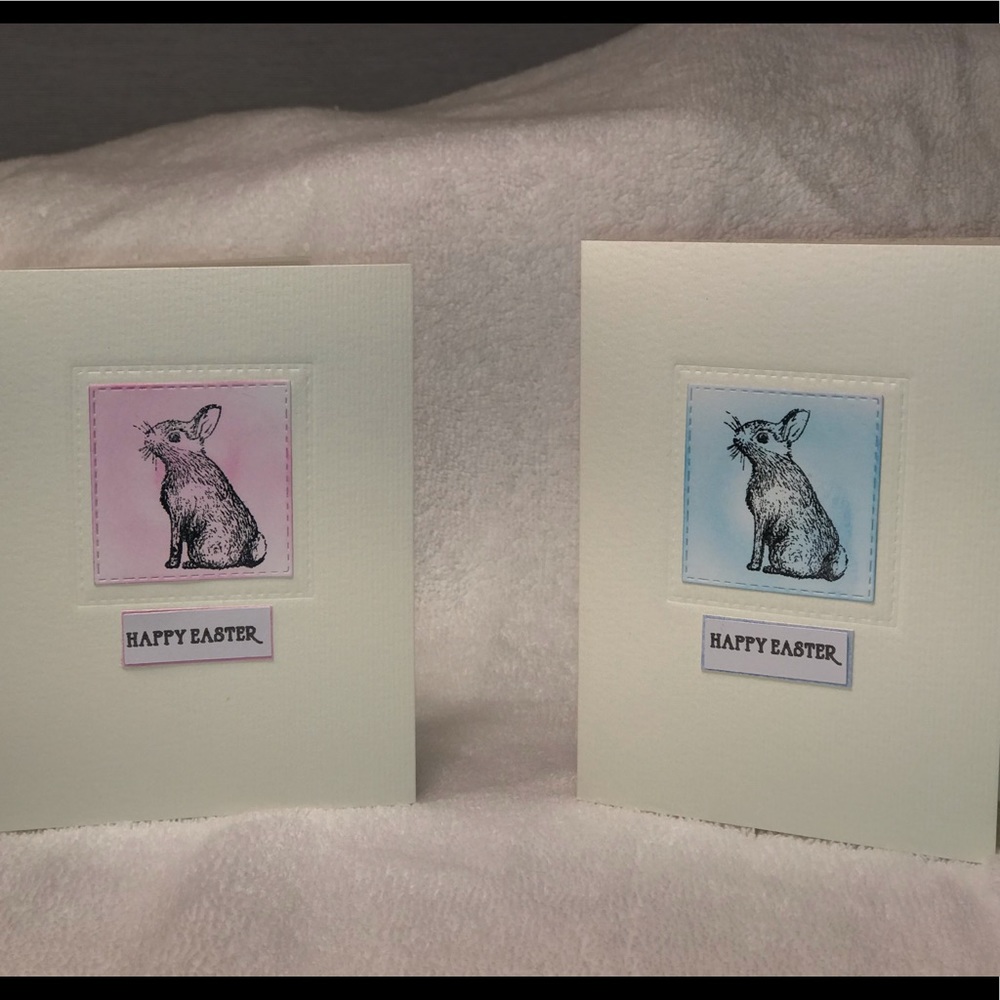 Embossed Cotton card set of 4 hand crafted Easter